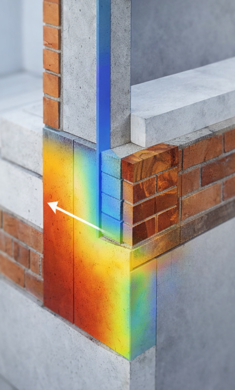 Wärmebrücke berechnen (Detail) | Thermoschall Detaillierte Wärmebrückenberechnung am Fassadenanschluss (2D/3D)